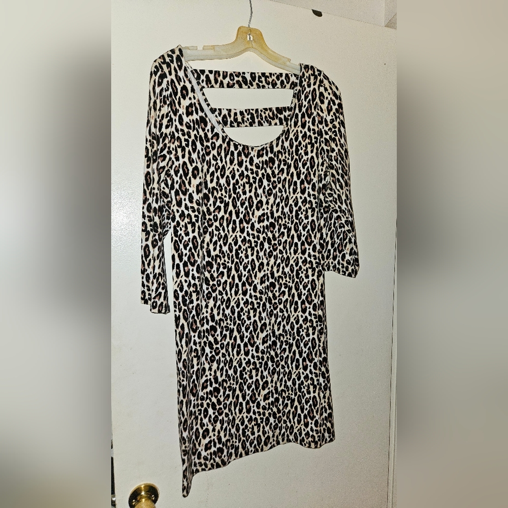 Cheetah Long Sleeve Printed Dress